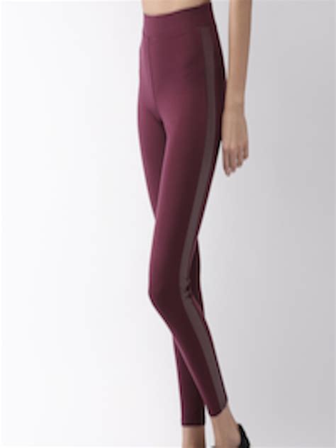 Buy Forever 21 Women Burgundy Solid Tights Tights For Women 8633491