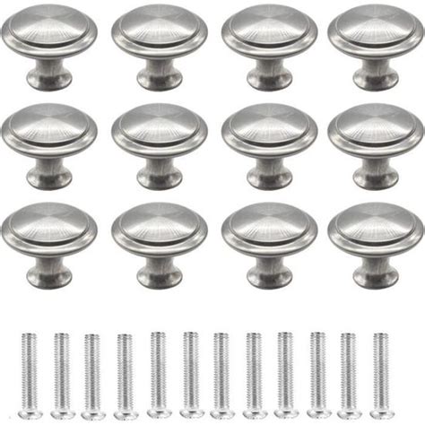 12 PCS Boutons Rond de Portes de Placards Meuble Poignée Tiroir