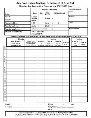 Fillable Online Membership Transmittal Form For The Year Fax