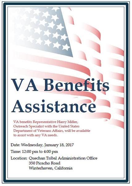 VA Benefits Assistance - Fort Yuma Quechan Indian Tribe