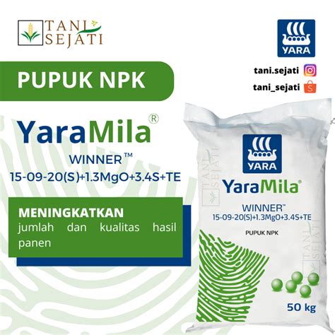 Jual Repack Eceran Pupuk NPK YaraMila Winner Pelebat Pembesar Penambah