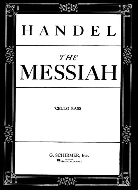 Handel's Messiah Cello/Bass Sheet Music