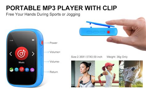 MECHEN Reproductor MP3 Con Clip De 32 GB Con Bluetooth 5 0