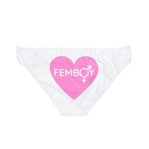 Femboy Symbol Boi Girl Trans Pink Heart Loop Tie Side Bikini Bottom