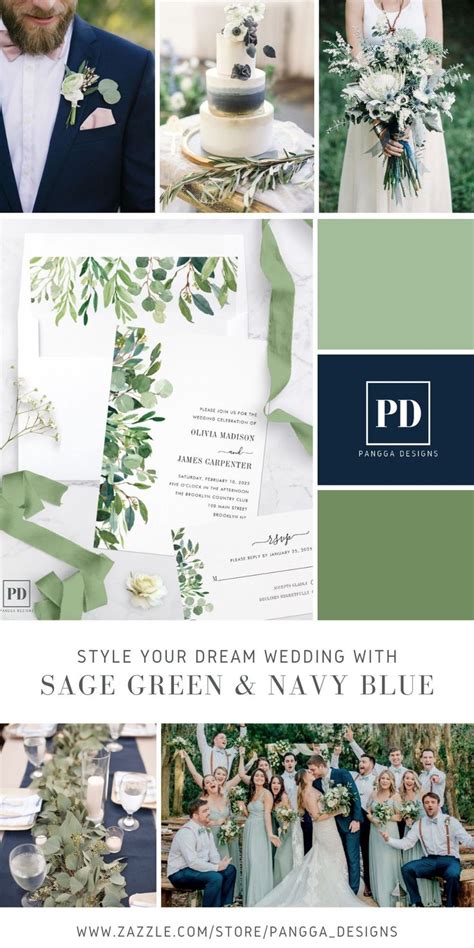 Modern Eucalyptus Sage Greenery Foliage Wedding Invitation Zazzle