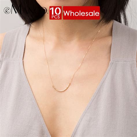 Emanco Pcs Women Statement Stainless Steel Necklace For Simple Thin