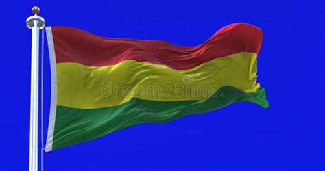 Bolivia National Flag Waving In The Wind On Blue Screen Stock Footage