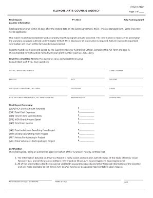 Fillable Online Arts Illinois Arts Planning Grant Fax Email Print