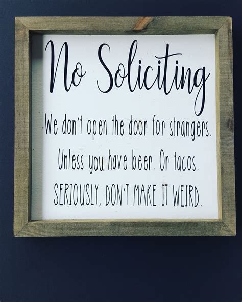 Funny No Soliciting Sign Lmmade Goaway Beerandtacos Funny No