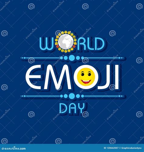 Design De Carte De Salutation De Jour D Emoji Du Monde Illustration De