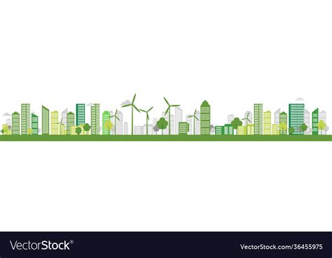 Ecology Town Concept And Environment With Eco Vector Image