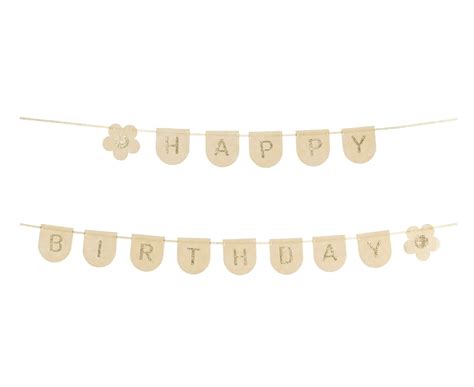 Nude Guirlande Banner Happy Birthday M Guld Snor Party In A Box Party