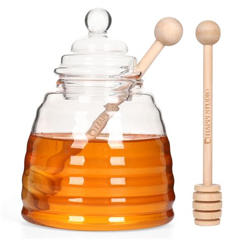 Buy 13 5 Oz Honey Pot With Dipper Extra Honey Dipper Stick Glass