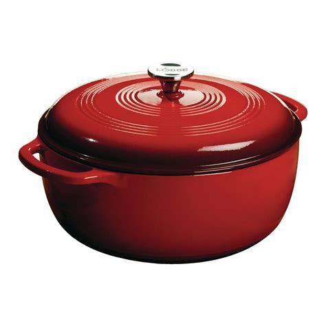 Lodge 75 Qt Enamel Cast Iron Dutch Oven Ec7d43 The Home Depot