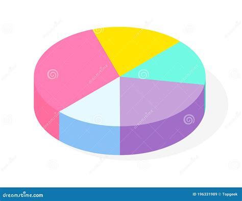 Colorful Vector 3d Pie Diagram Pie Chart Digital Marketing Round