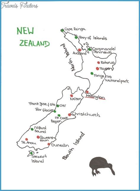 Printable Map Of New Zealand - TravelsFinders.Com