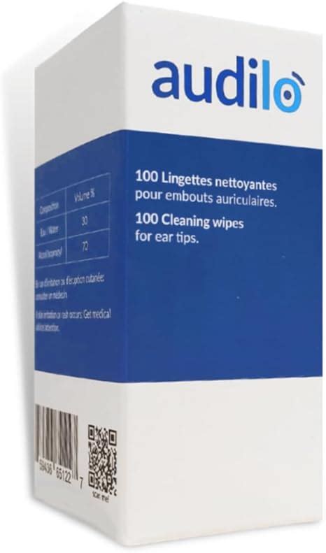 Audilo Lingettes Nettoyantes Pour Appareils Auditifs Lot De 100