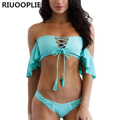 Riuooplie Sexy Crochet Brazilian Bikini Swimwear Women Swimsuit Off