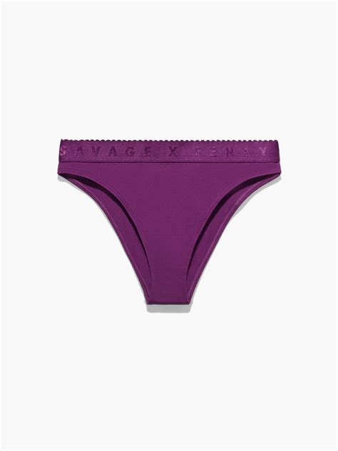 Savage X Cotton Jersey High Leg Bikini In Purple Savage X Fenty Germany