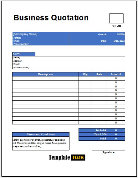 business quotation templates templates hub