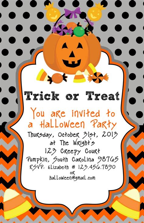 Trick Or Treat Halloween Invitations 20 Invites