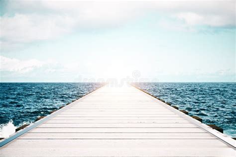 Wooden Pier On Sea Background Stock Illustration Illustration Of