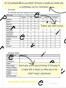 Functional Communication Profile Revised Report Template Speech