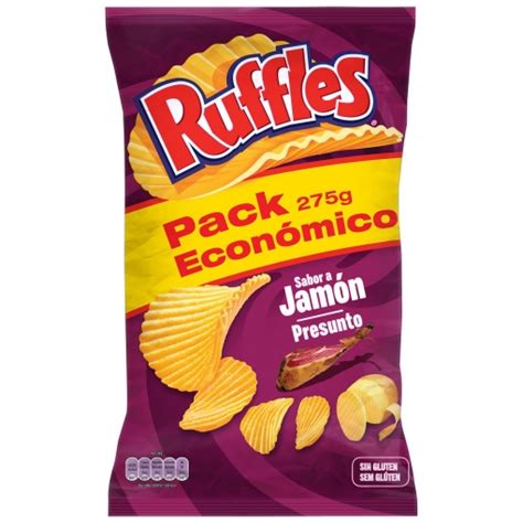 Patatas fritas con sabor a jamón Ruffles sin gluten 275 g