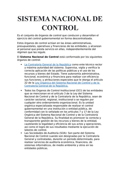 Sistema Nacional De Controldocx Exposicion Sistema Nacional De