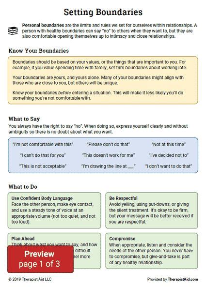 Boundaries On Therapist Aid Anger Management Worksheets