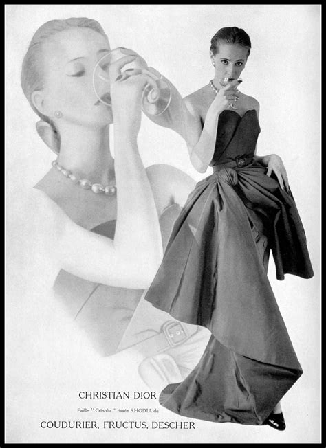 France Gheys In Evening Gown By Christian Dior 1951 Vintage Fashion