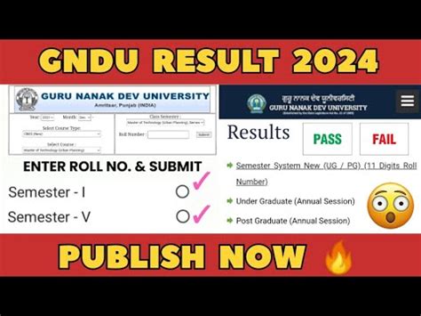 Gndu Result Publish Now St Semester Th Semester Gndu