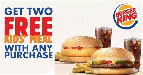 FREE Kids Burger King Meals with Purchase (App) - Julie's Freebies