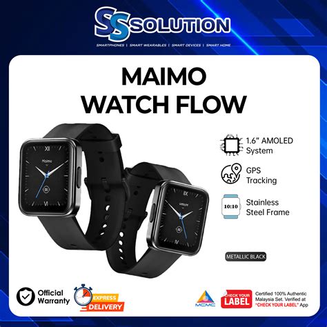 Maimo Watch Flow Amoled Stainless Steel Gps Always On Display 5 Atm