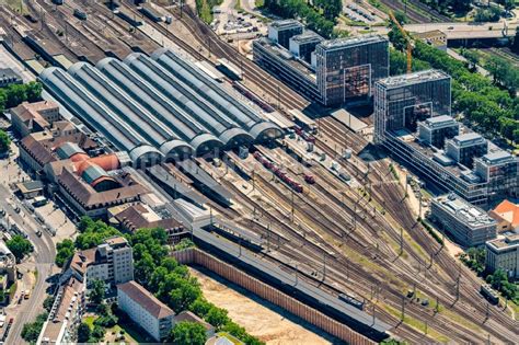 Luftaufnahme Karlsruhe Hauptbahnhof Der Deutschen Bahn In Karlsruhe