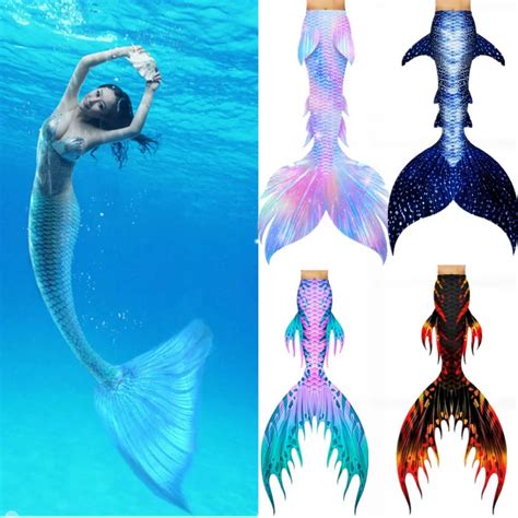 Nieuwe Mermaid Tail Voor Zwemmen Badpak Staart En Vinnen Zeemeermin