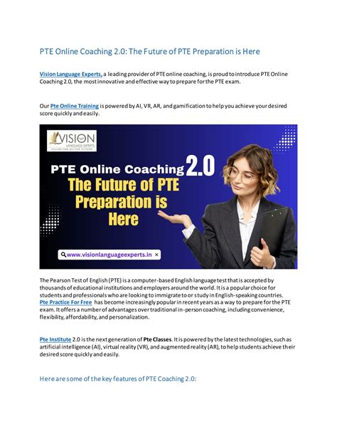 PPT PTE Online Coaching 2 0 The Future Of PTE Preparation Is Here