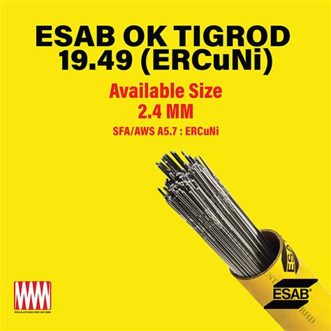 ESAB OK Tigrod 19 49 ERCuNi Filler Rods