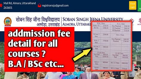 Ssj University Mai Sbhi Courses Ki Addmission Fee Kitni Hai YouTube