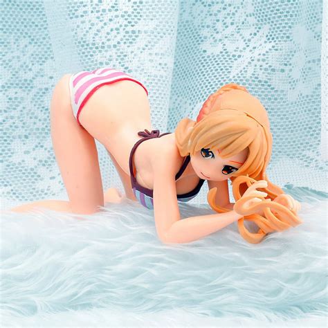 Anime Sword Art Online Asuna Sexy Girl Pvc Figure Model Striped Kneeling Swimsuit Phone Holder