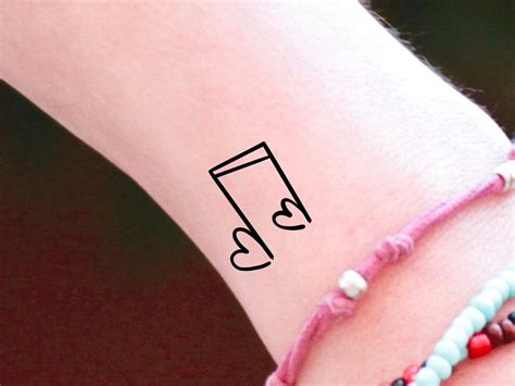 Music Note Heart Temporary Tattoo - Etsy