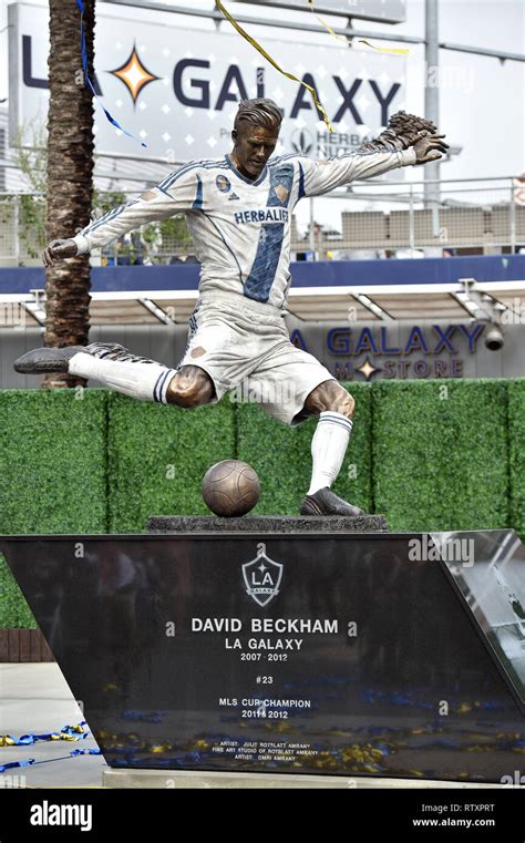 The LA Galaxy unveil a statue of legendary midfielder David Beckham at ...