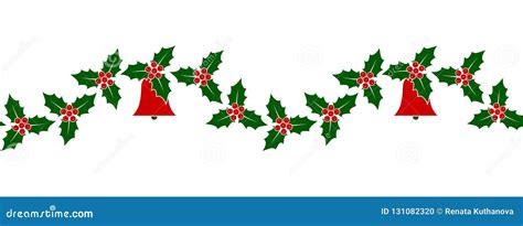 Christmas Holly Border Vector Illustration | CartoonDealer.com #131082320