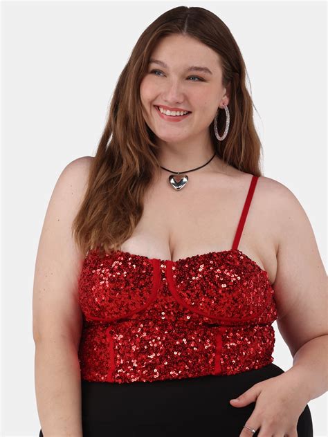 No Boundaries Sequin Corset Womens And Womens Plus