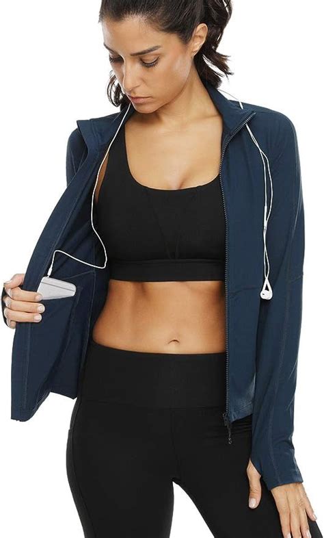 Thumbholes And Pockets Vutru Women S Workout Yoga Jacket