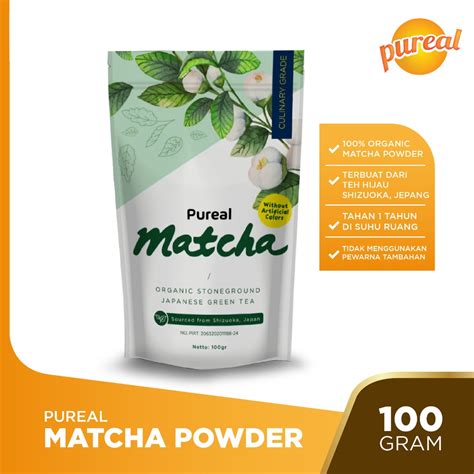 Jual Pureal Matcha Japanese Matcha Powder Gr Bubuk Green Tea