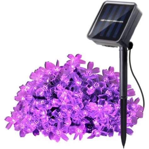 Guirlande Lumineuse Exterieure Solaire Étanche Pêche Sakura Fleur