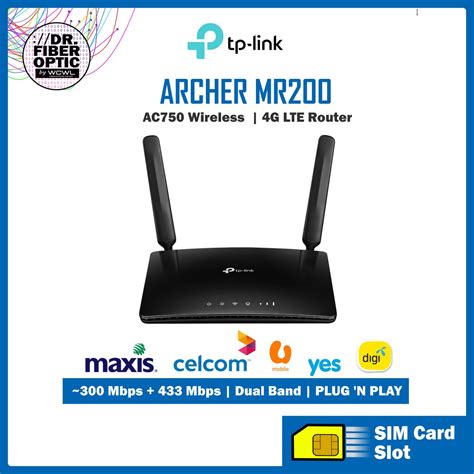 TP LINK Archer MR200 AC750 Wireless Dual Band 4G LTE Router WCWL