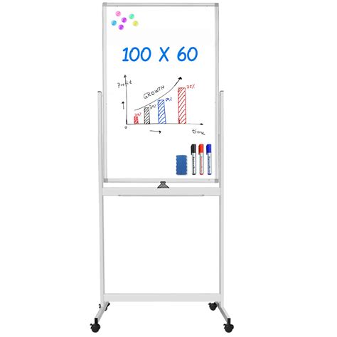 Buy Maxtek Rolling Whiteboard On Wheels 60x100cm Magnetic Double Sided