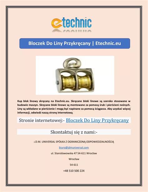 Ppt Bloczek Do Liny Przykr Cany Etechnic Eu Powerpoint Presentation